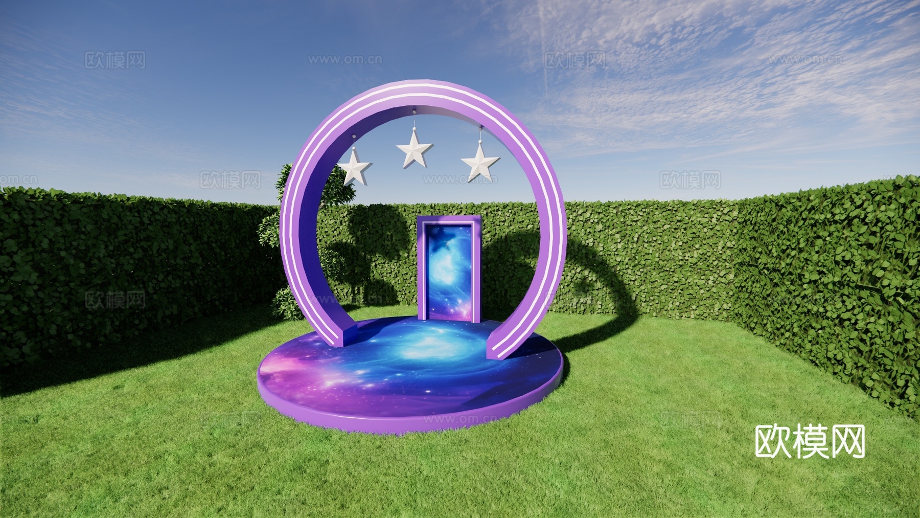 科技美陈打卡 星空美陈打卡 公园美陈打卡su模型