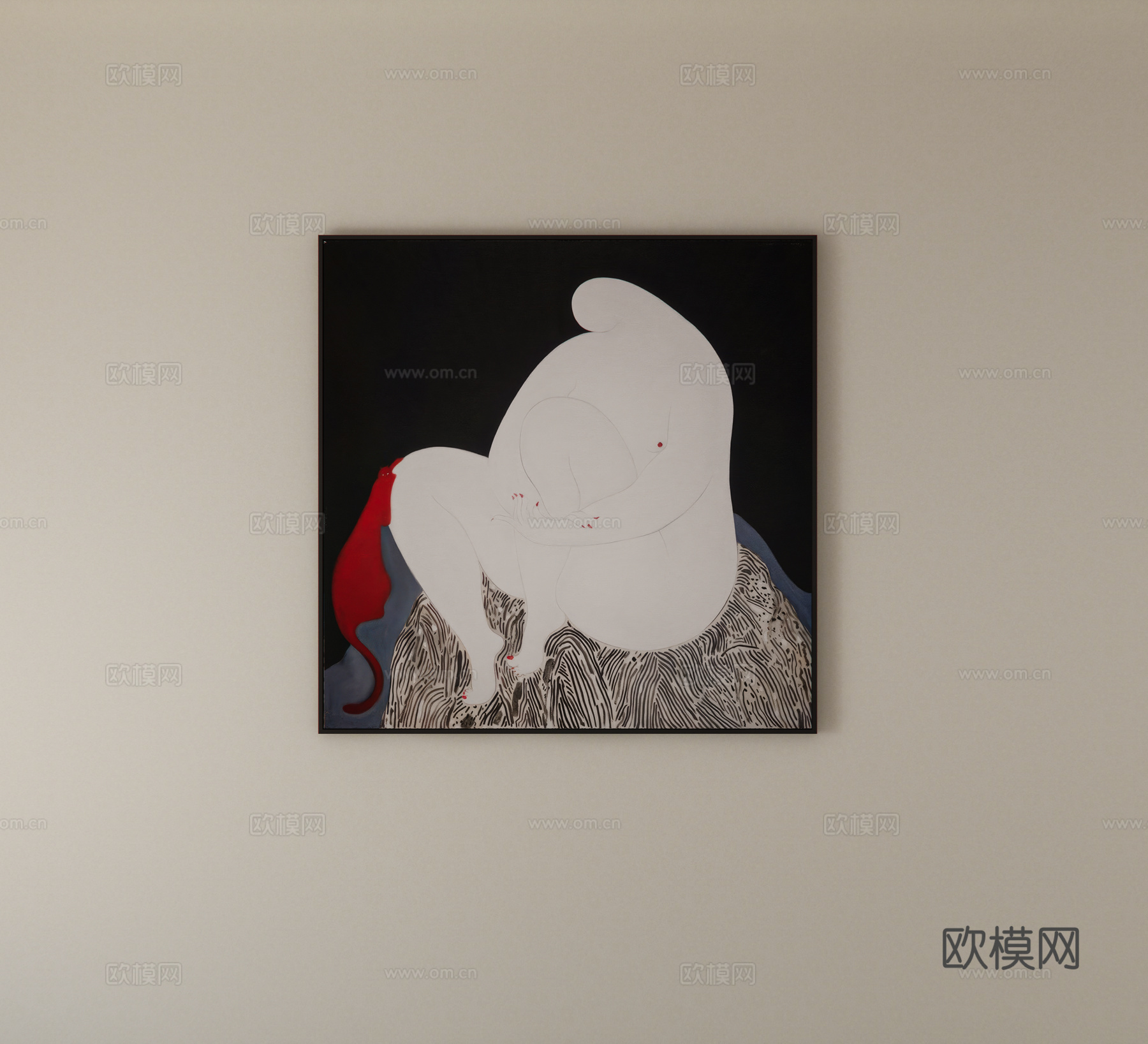 现代装饰画挂画su模型