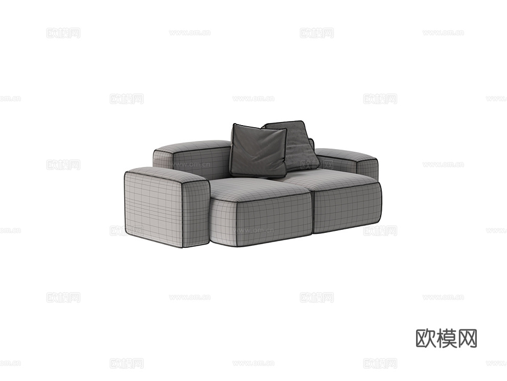 Natconcepts 蓝色双人沙发3d模型下载（渲染图2）