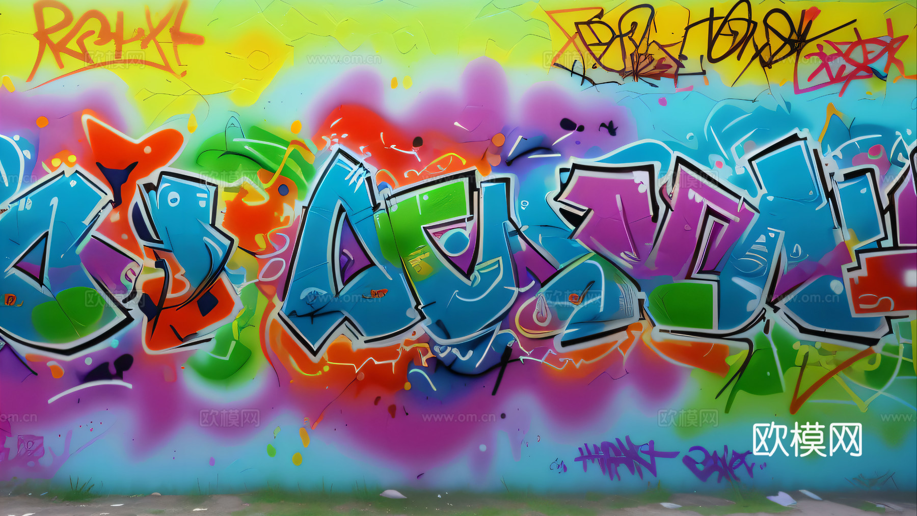 街头涂鸦绘画喷漆墙绘223