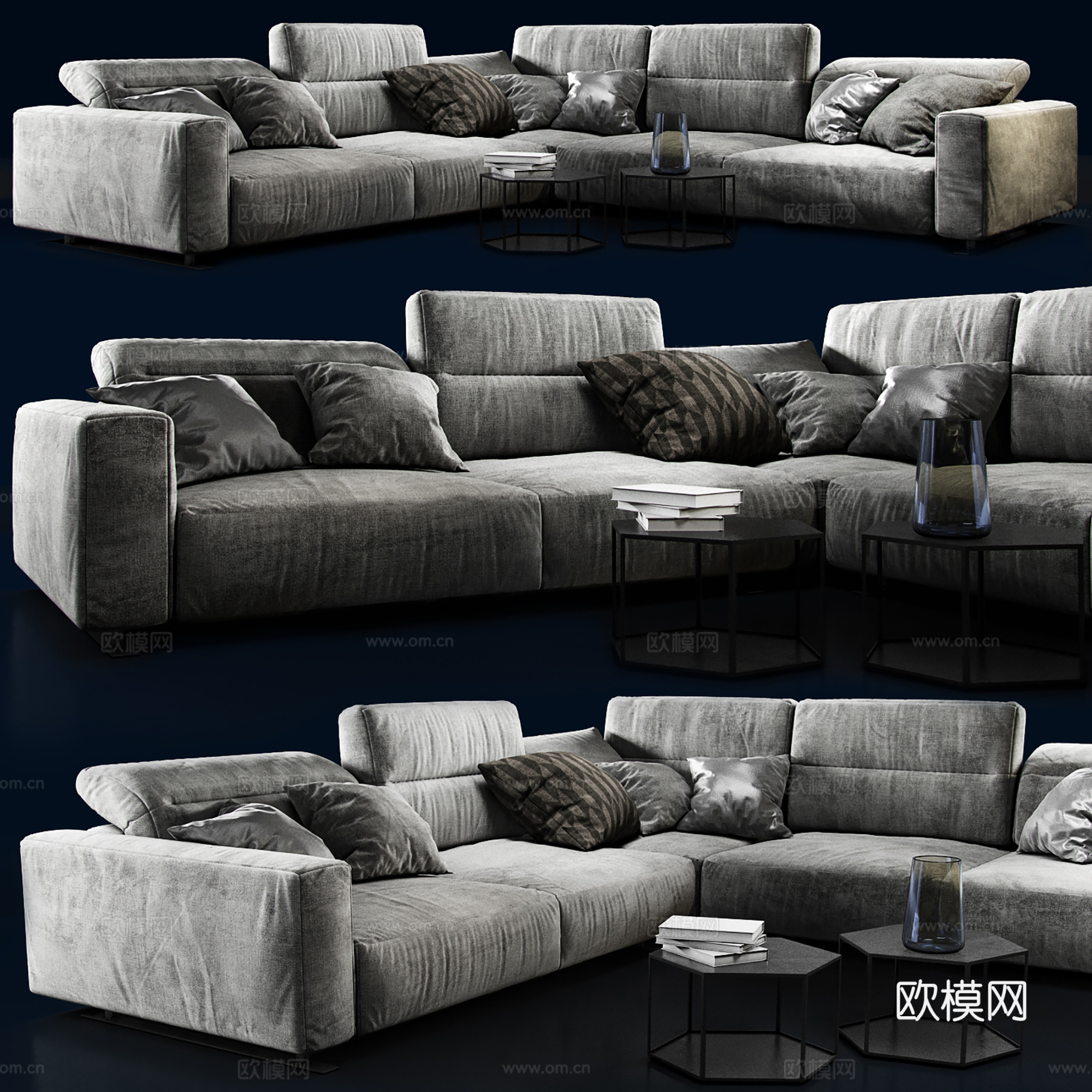 现代沙发组合3d模型下载（渲染图4）