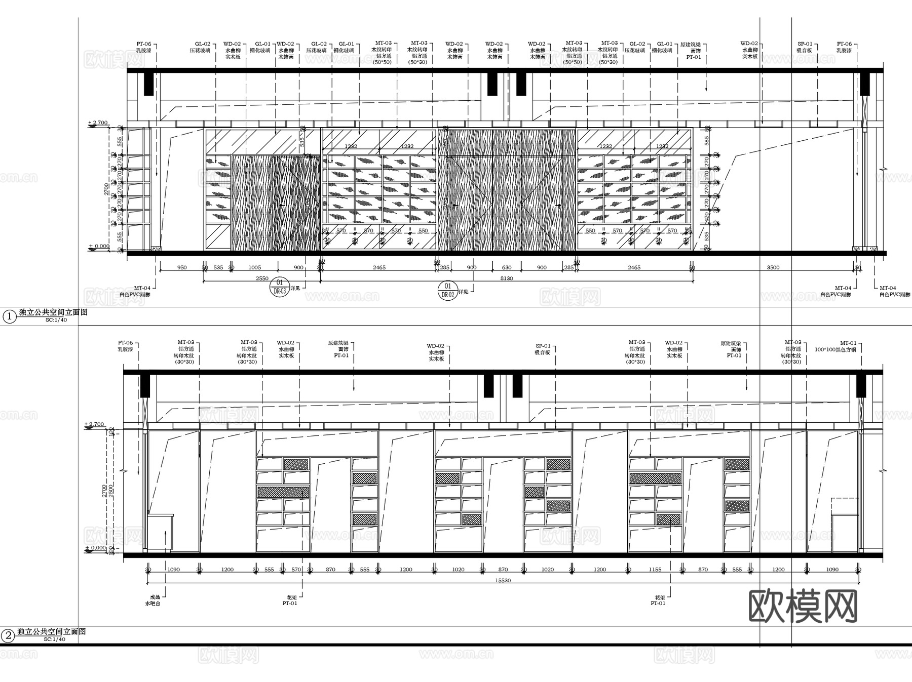 厦门万科云海西工业设计中心2F联合办公室室内装饰CAD+SUcad施工图