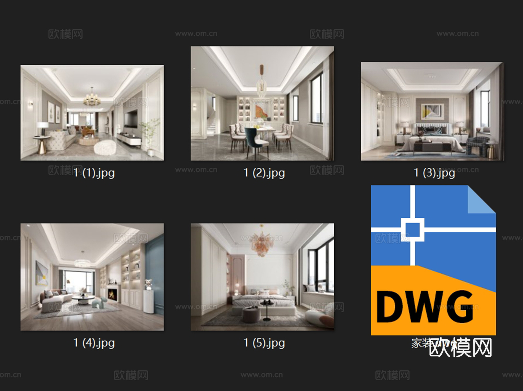 法式跃层复式室内家装CAD施工图cad施工图