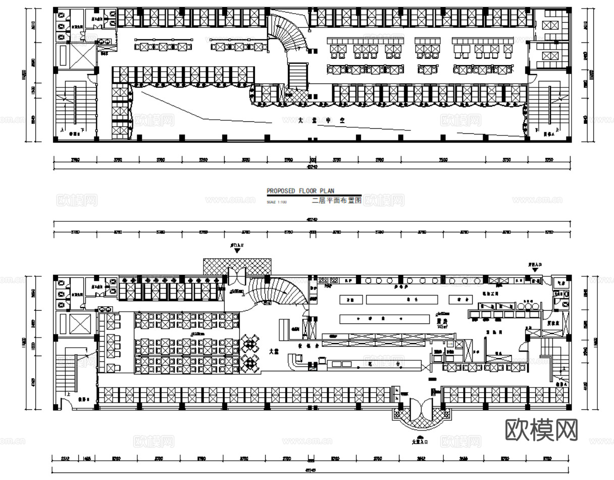 20套餐饮空间CAD平面设计方案最新整理合集cad施工图