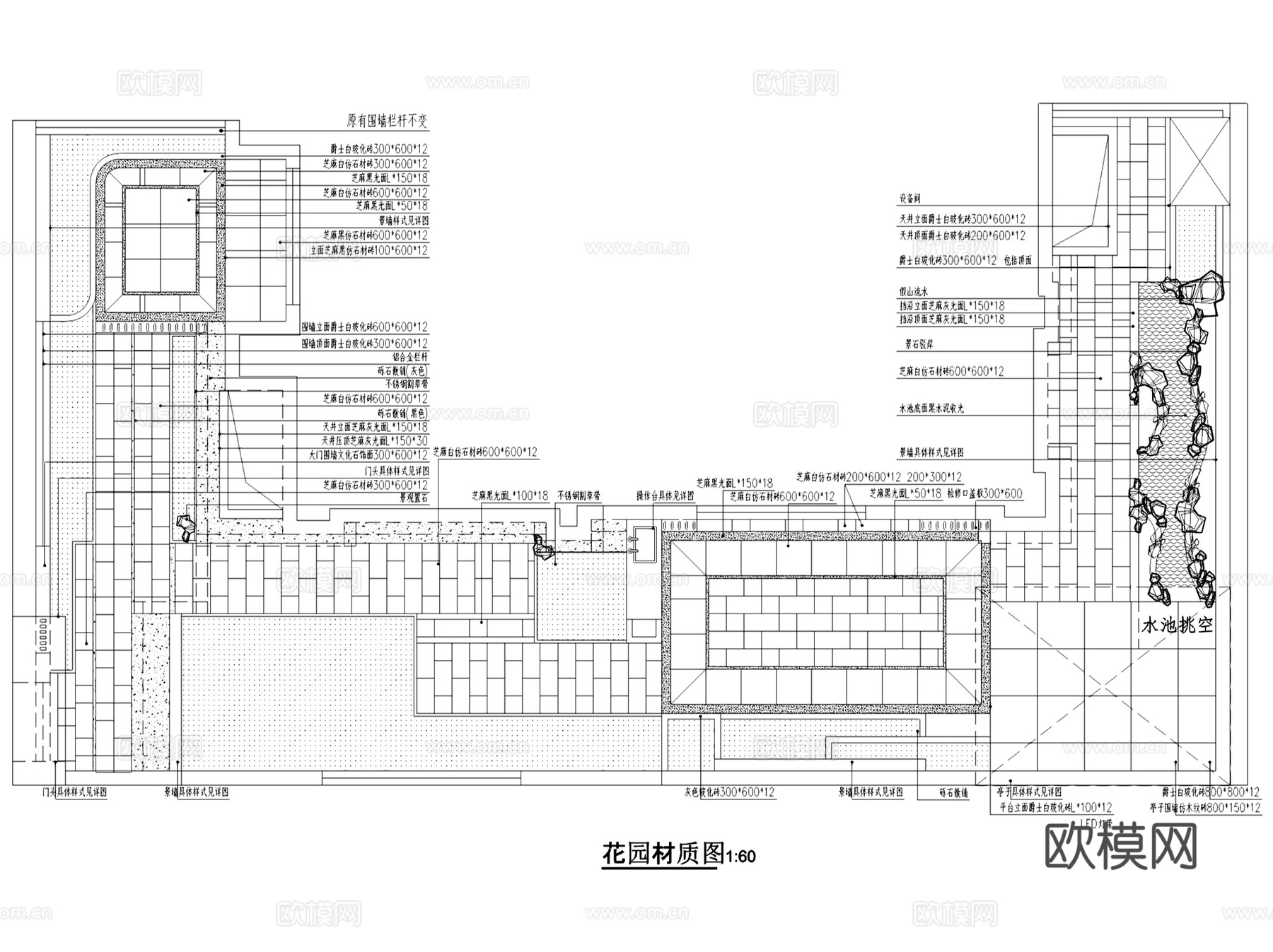 金科天辰私家别墅庭院花园景观CAD施工图整套cad施工图