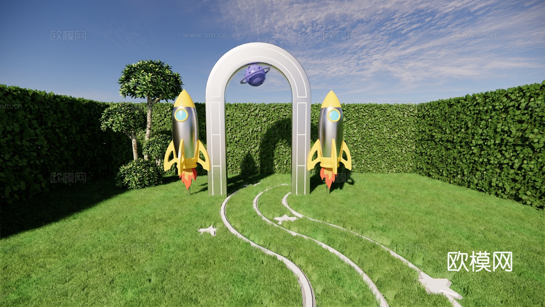 科技美陈打卡 星空美陈打卡 公园美陈打卡 星际美陈打卡su模型