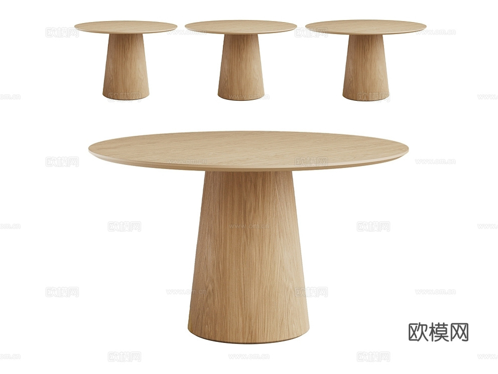MANO FACTORY 原木风餐桌3d模型下载（渲染图3）