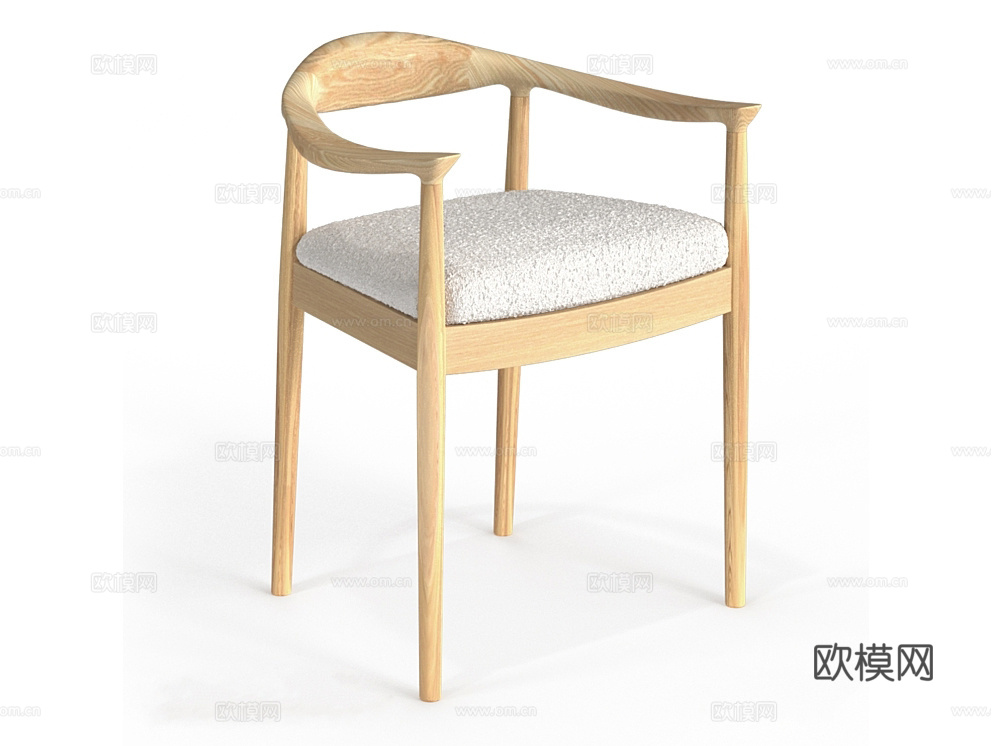 MANO FACTORY 原木风餐桌椅3d模型下载（渲染图4）