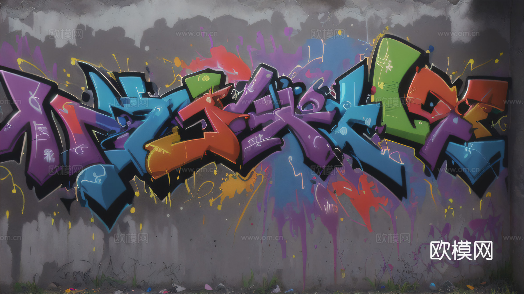 街头涂鸦绘画喷漆墙绘58下载