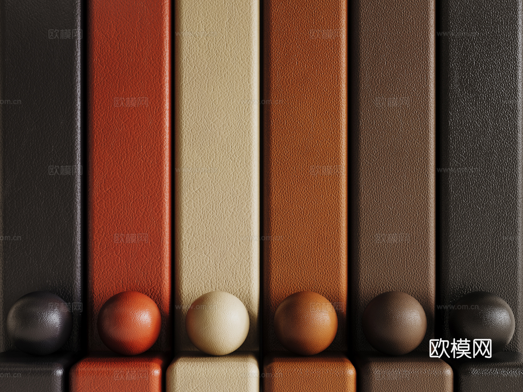 现代皮革 PBR皮革 人造皮su模型