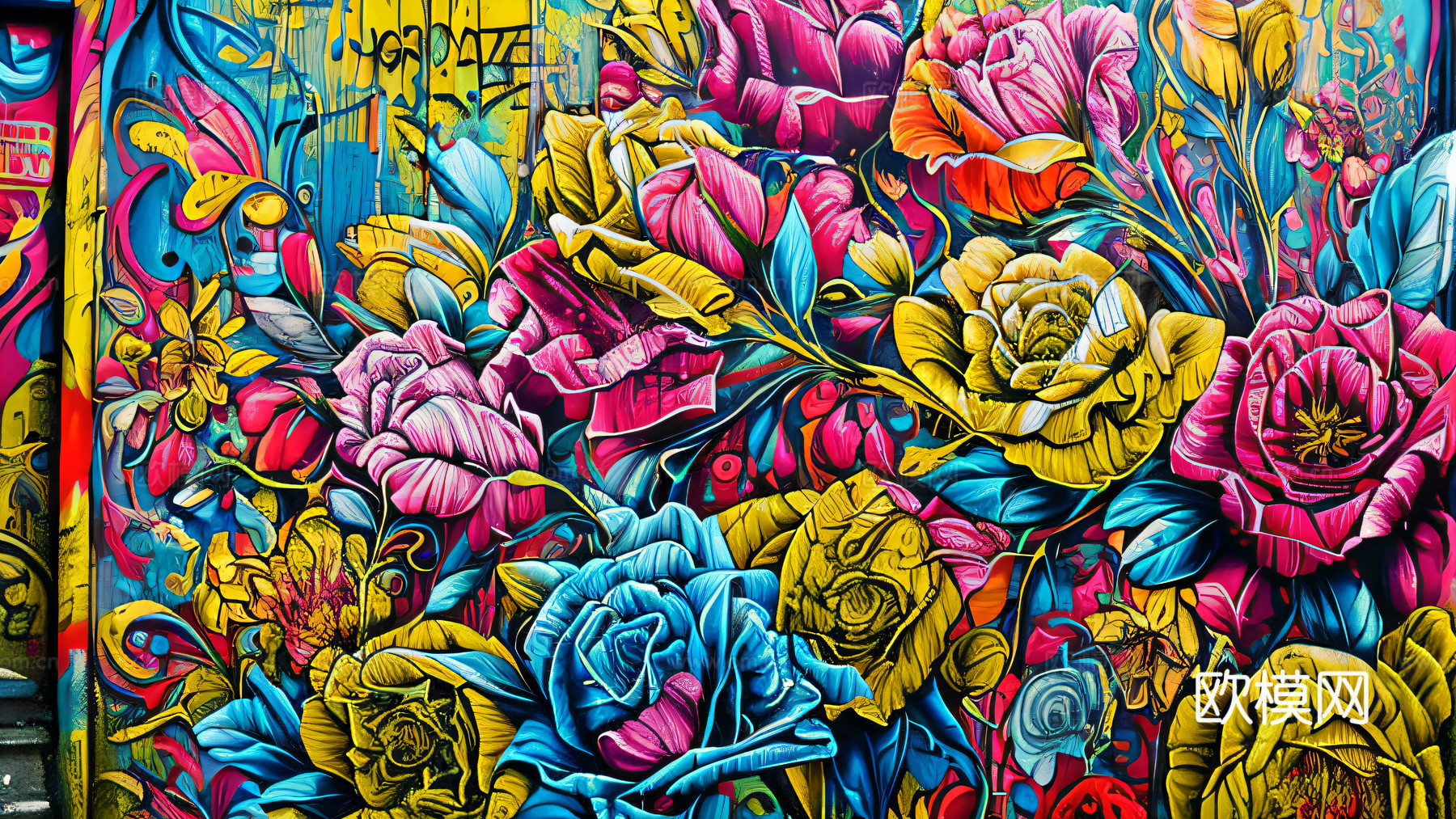 街头涂鸦绘画喷漆墙绘26