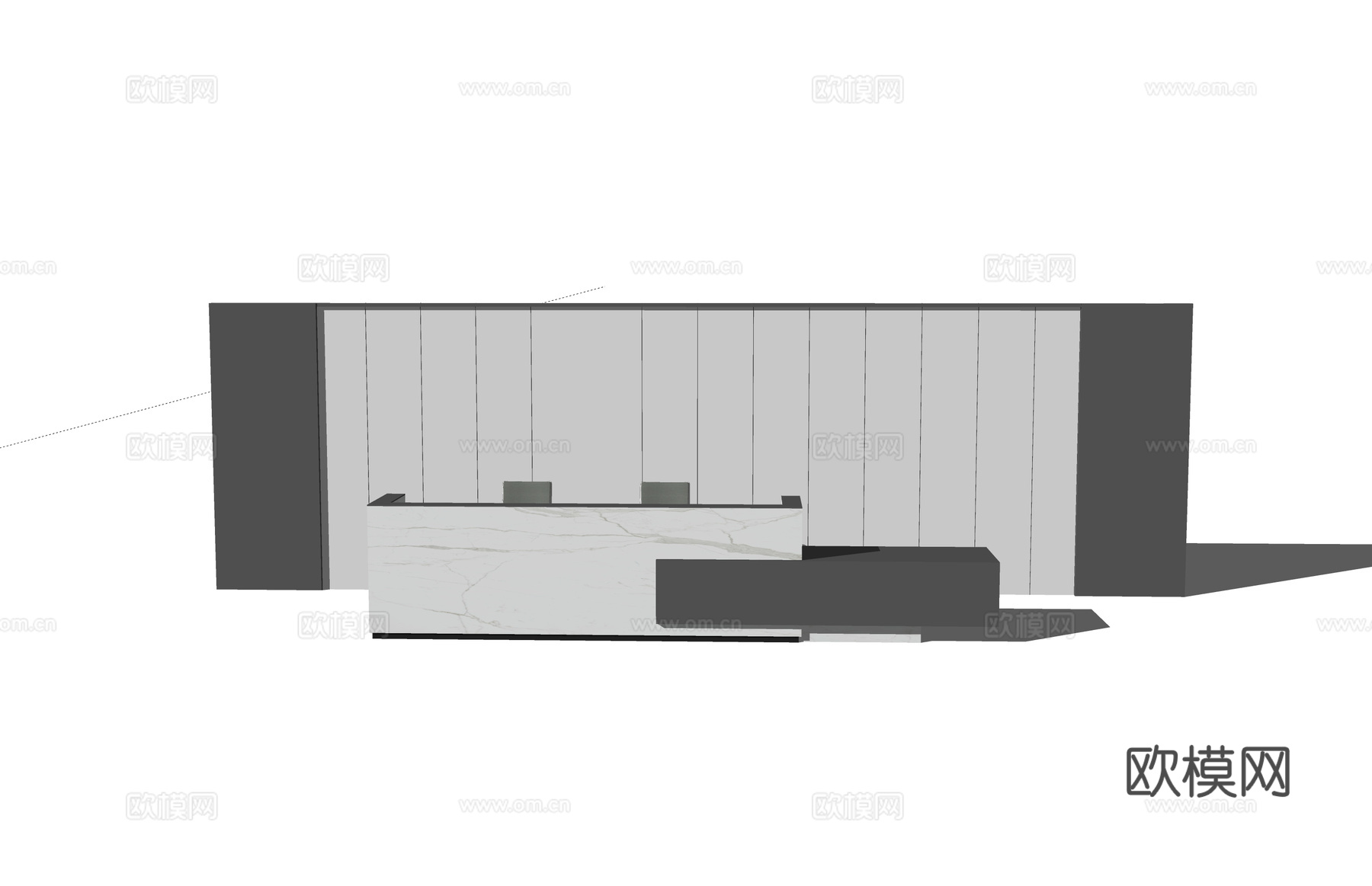办公 前台接待 展厅 办公空间 接待su模型