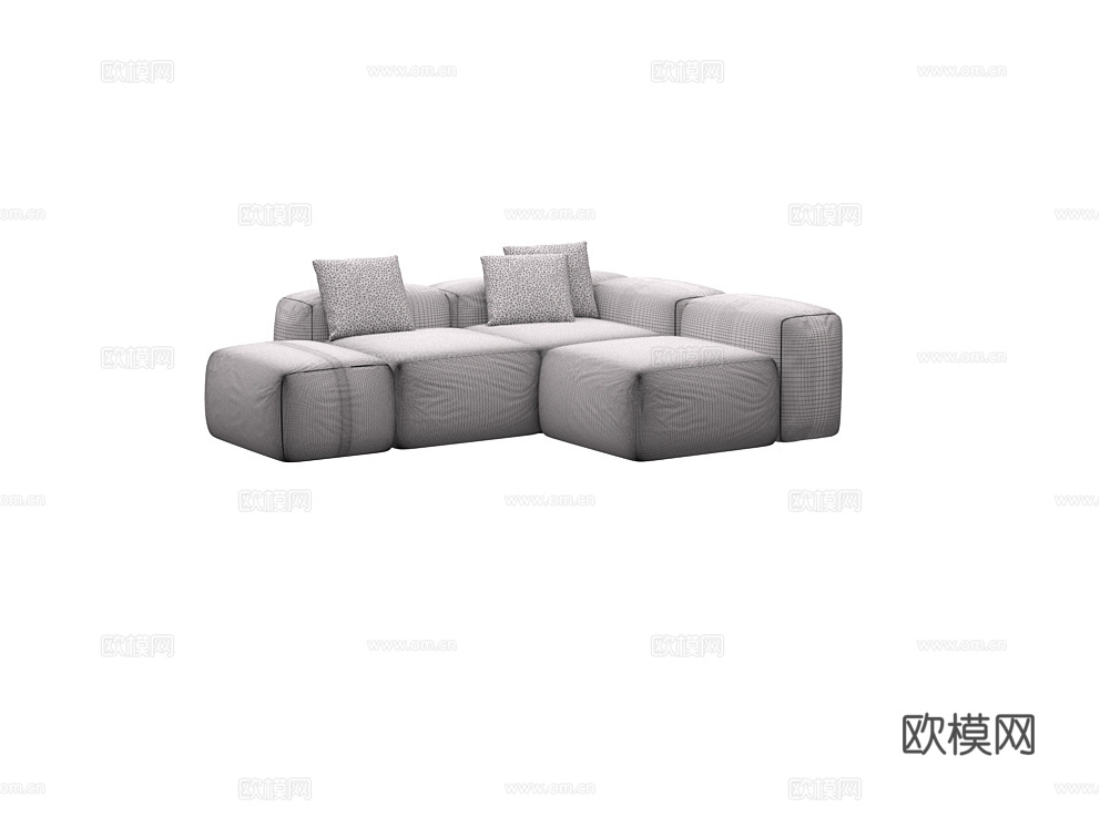 MANO FACTORY 转角沙发3d模型下载（渲染图2）