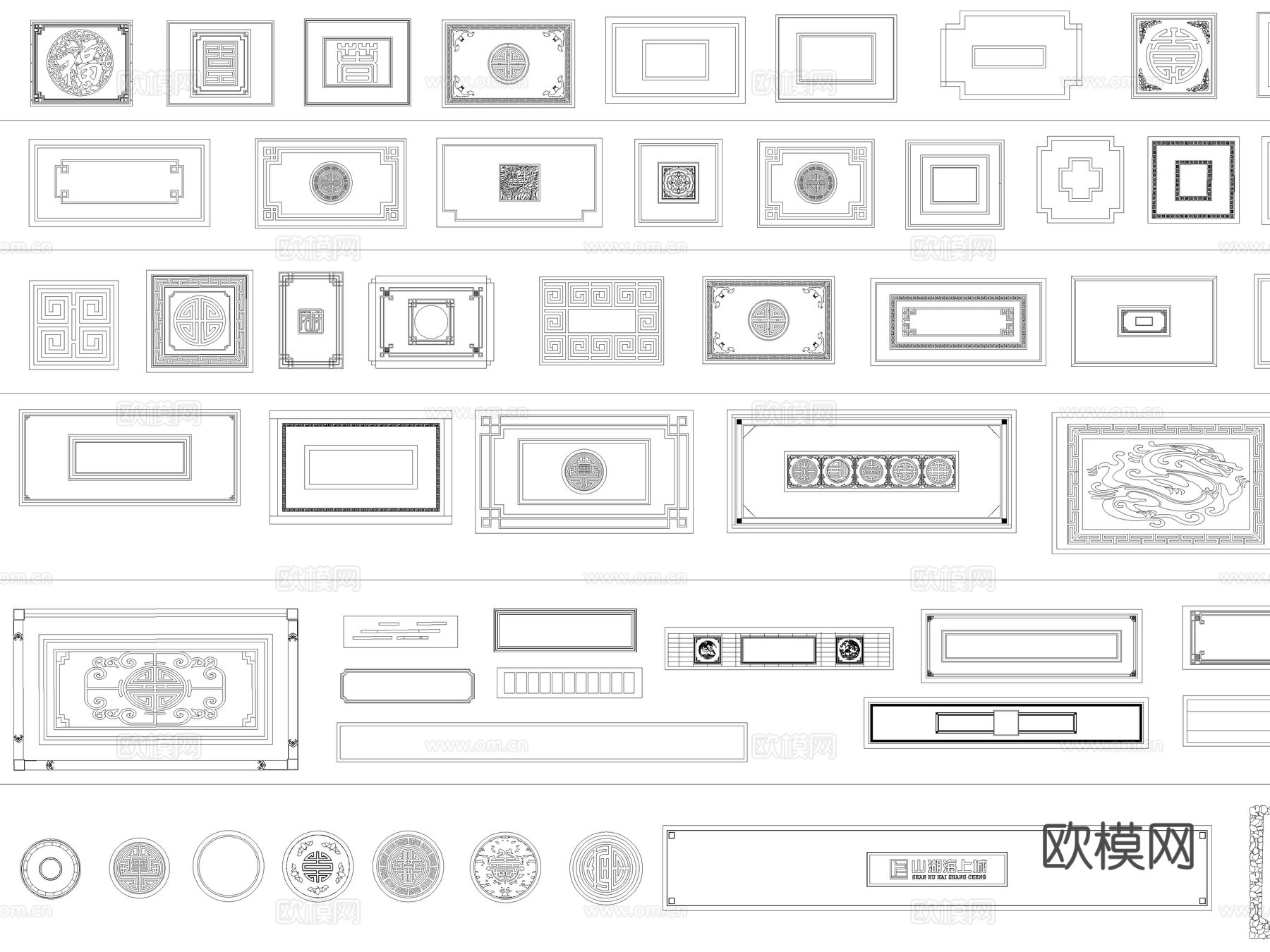 2026年最新道路铺装地面铺装地面拼花CAD图库cad施工图