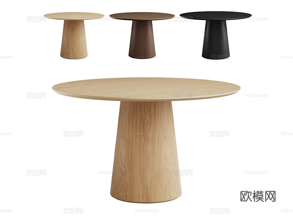 MANO FACTORY 原木风餐桌3d模型下载（渲染图1）