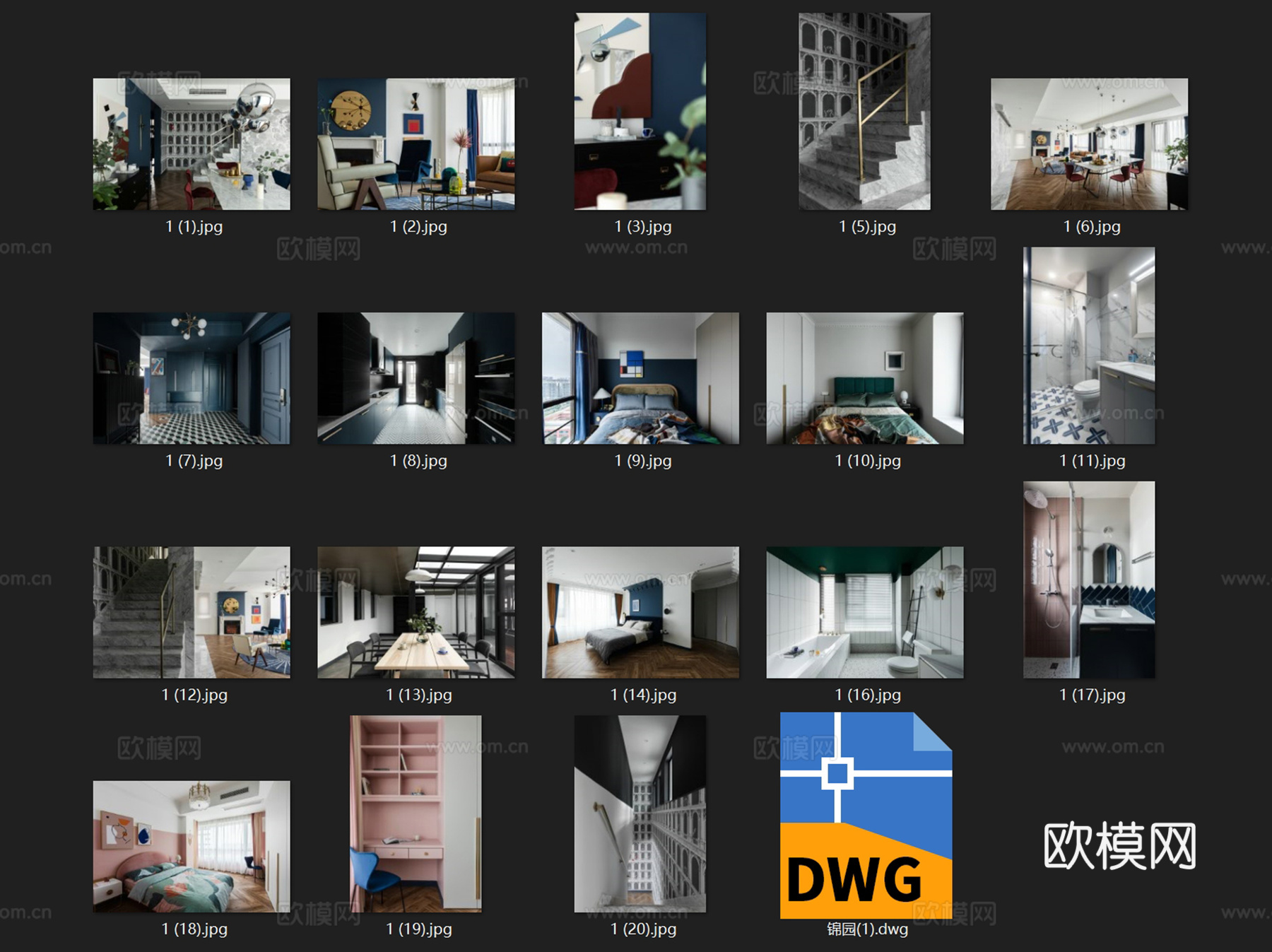 锦园跃层复式室内家装CAD施工图cad施工图