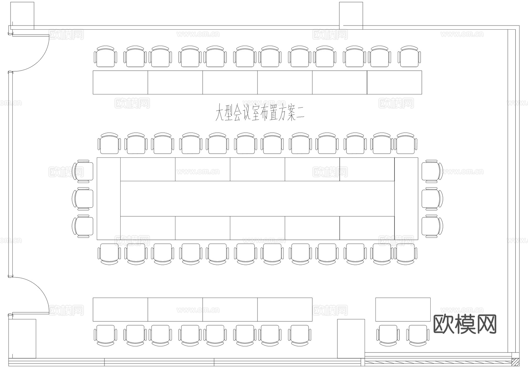 2600平方米办公室平面图cad施工图