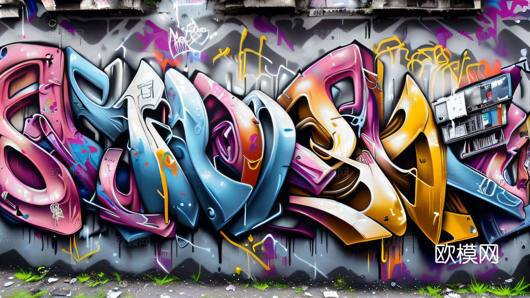 街头涂鸦绘画喷漆墙绘60下载
