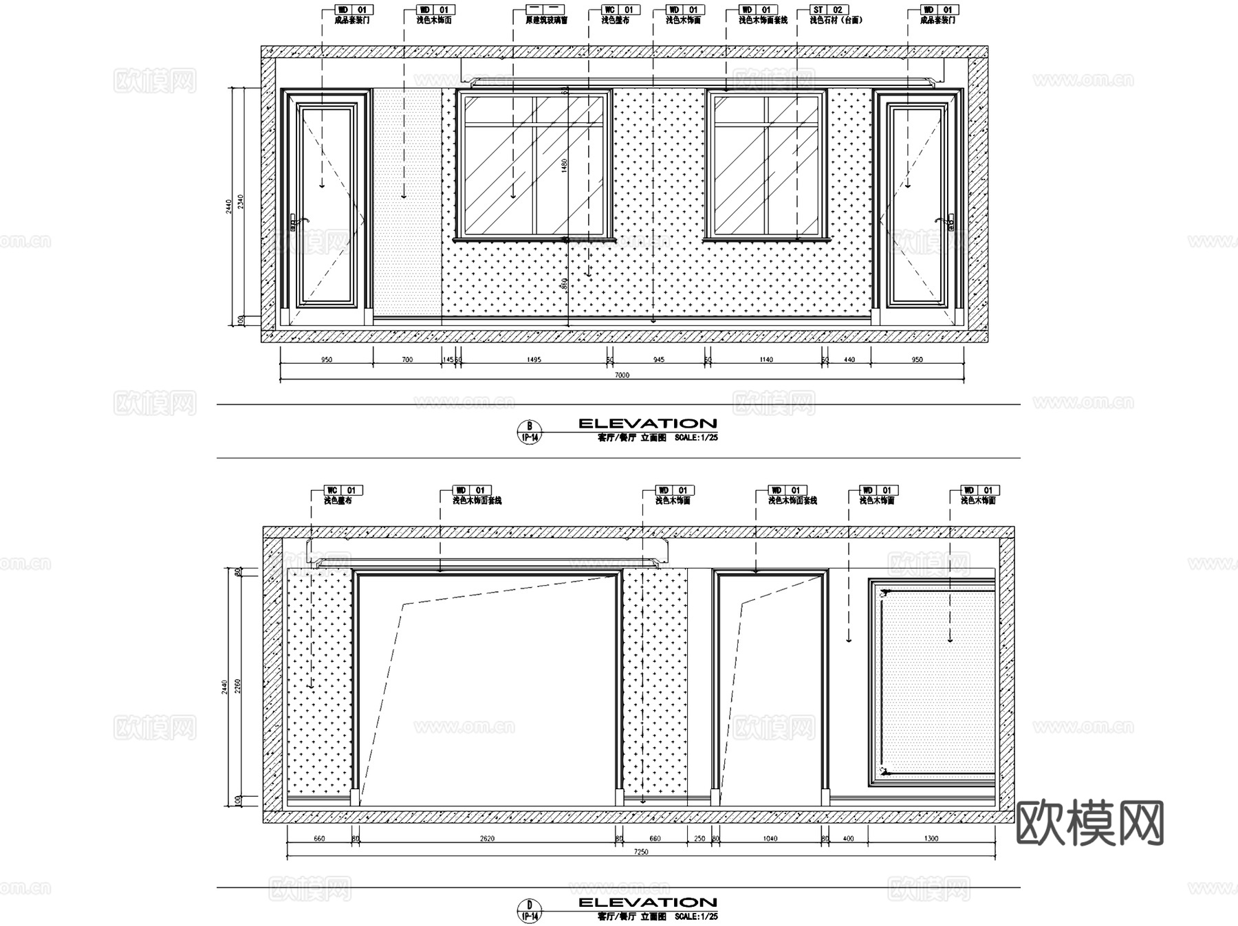 法式跃层复式室内家装CAD施工图cad施工图