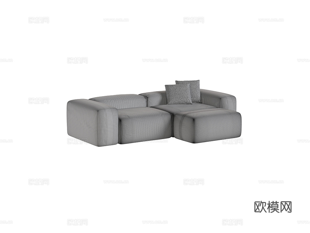 Natconcepts 乳白色沙发3d模型下载（渲染图2）