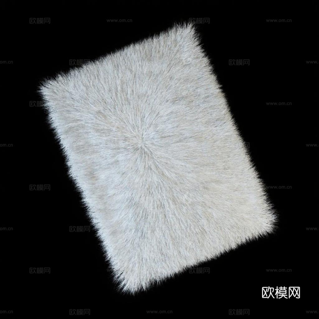 白色毛绒地毯3D模型下载 高清纹理贴图素材 家居装饰设计参考免费3d模型下载
