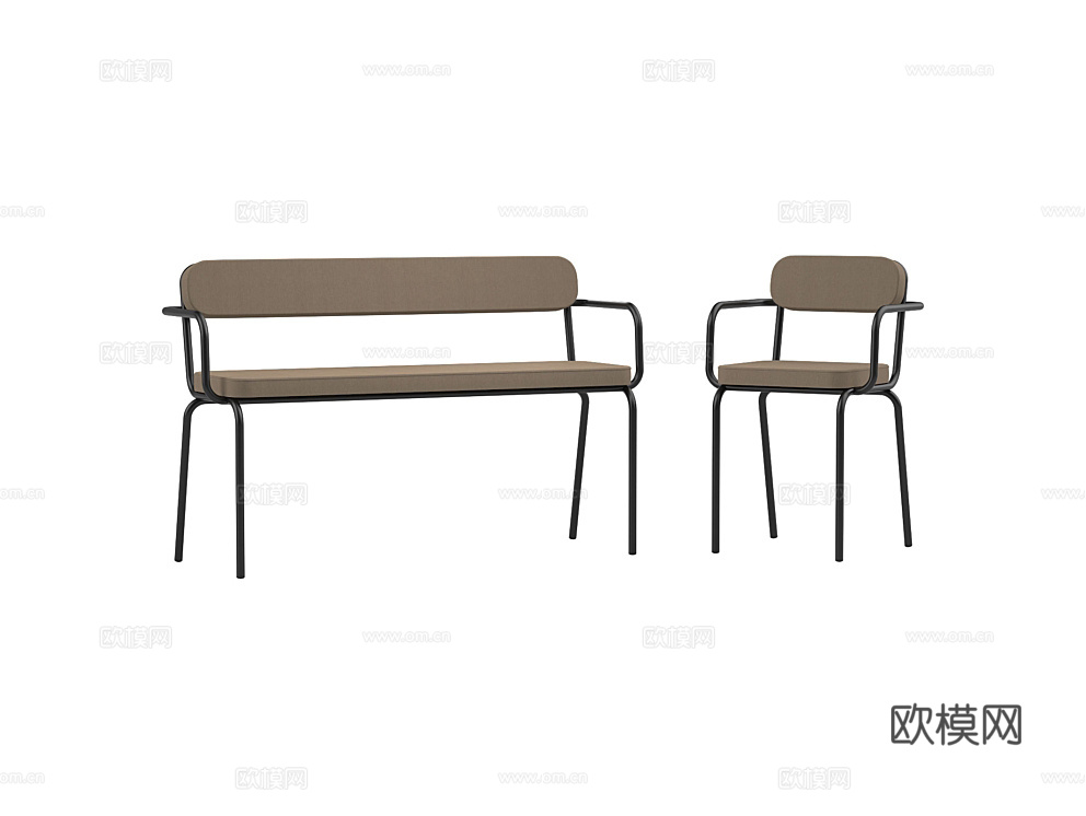 Stylistolrf 公园长椅 户外椅3d模型下载（渲染图1）