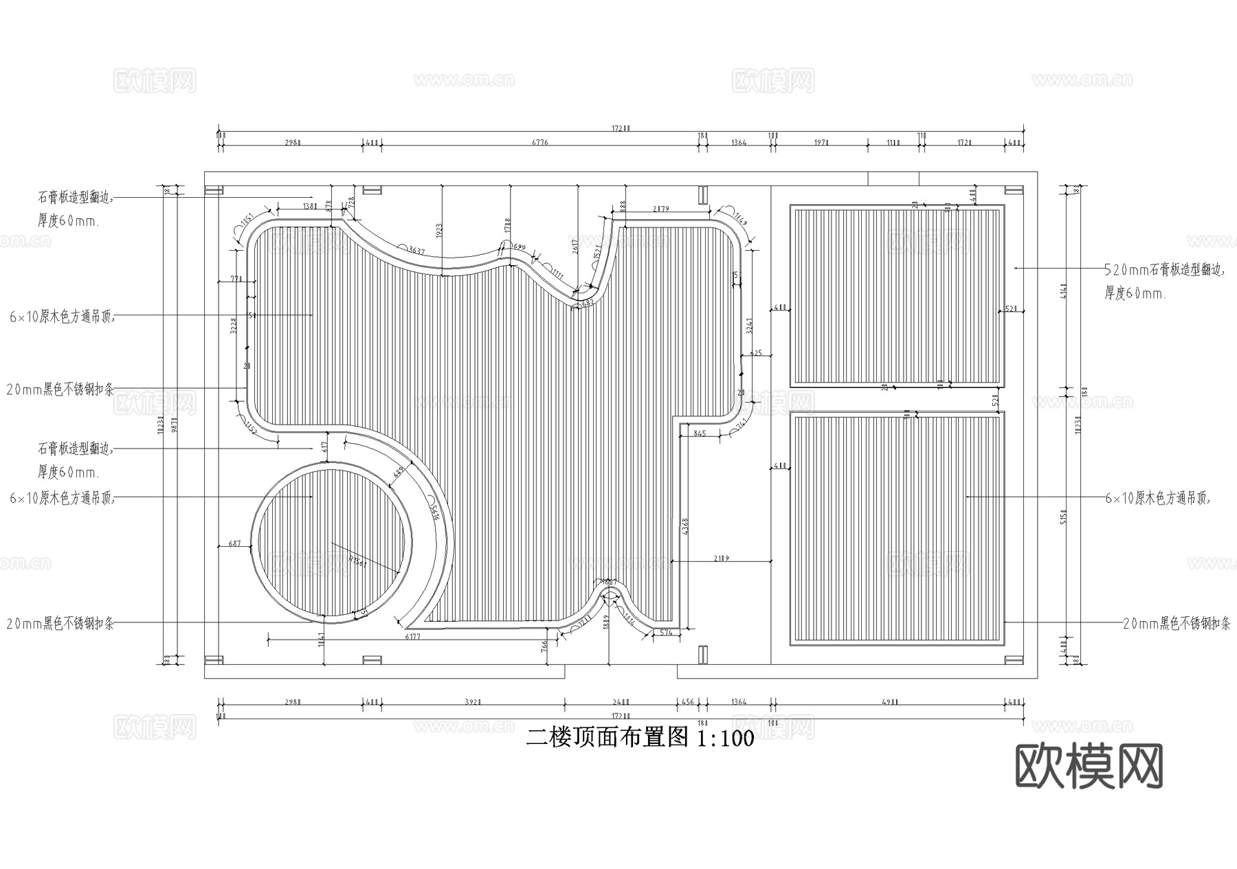 直播间平面图cad施工图