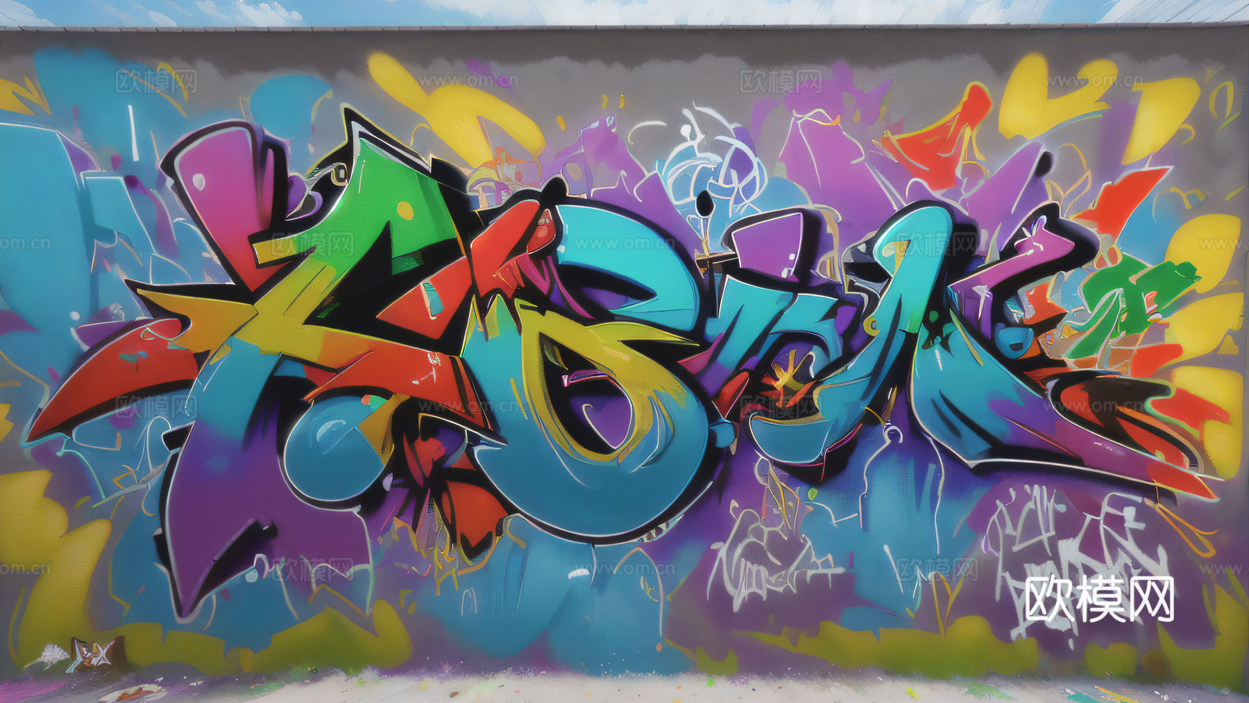 街头涂鸦绘画喷漆墙绘266下载