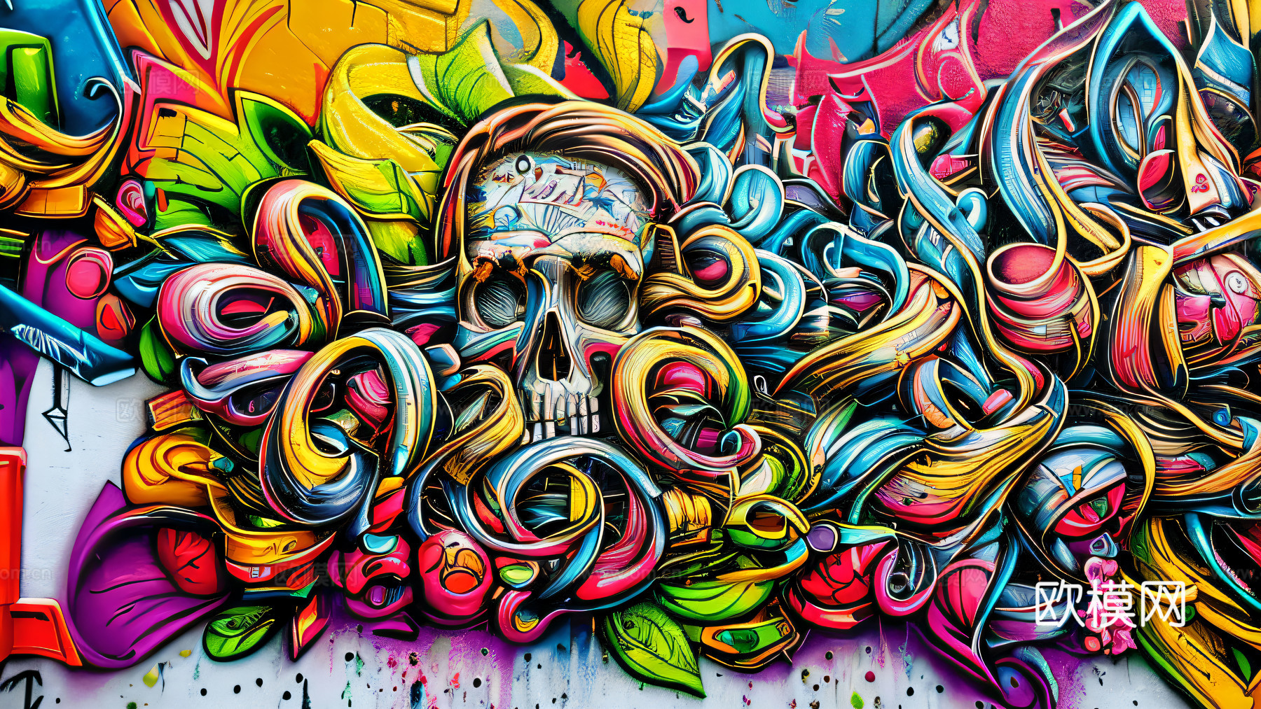 街头涂鸦绘画喷漆墙绘43