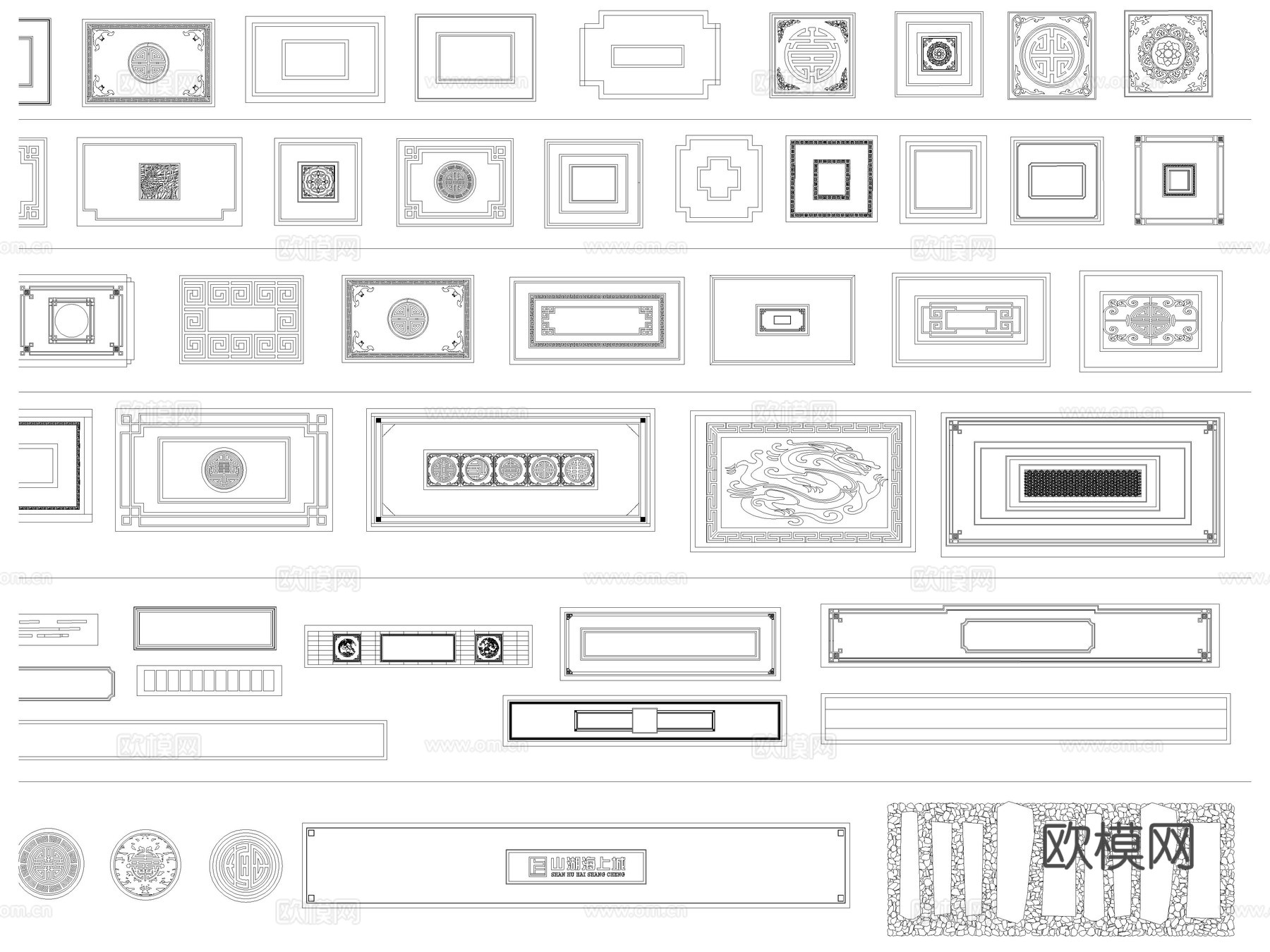 2026年最新道路铺装地面铺装地面拼花CAD图库cad施工图