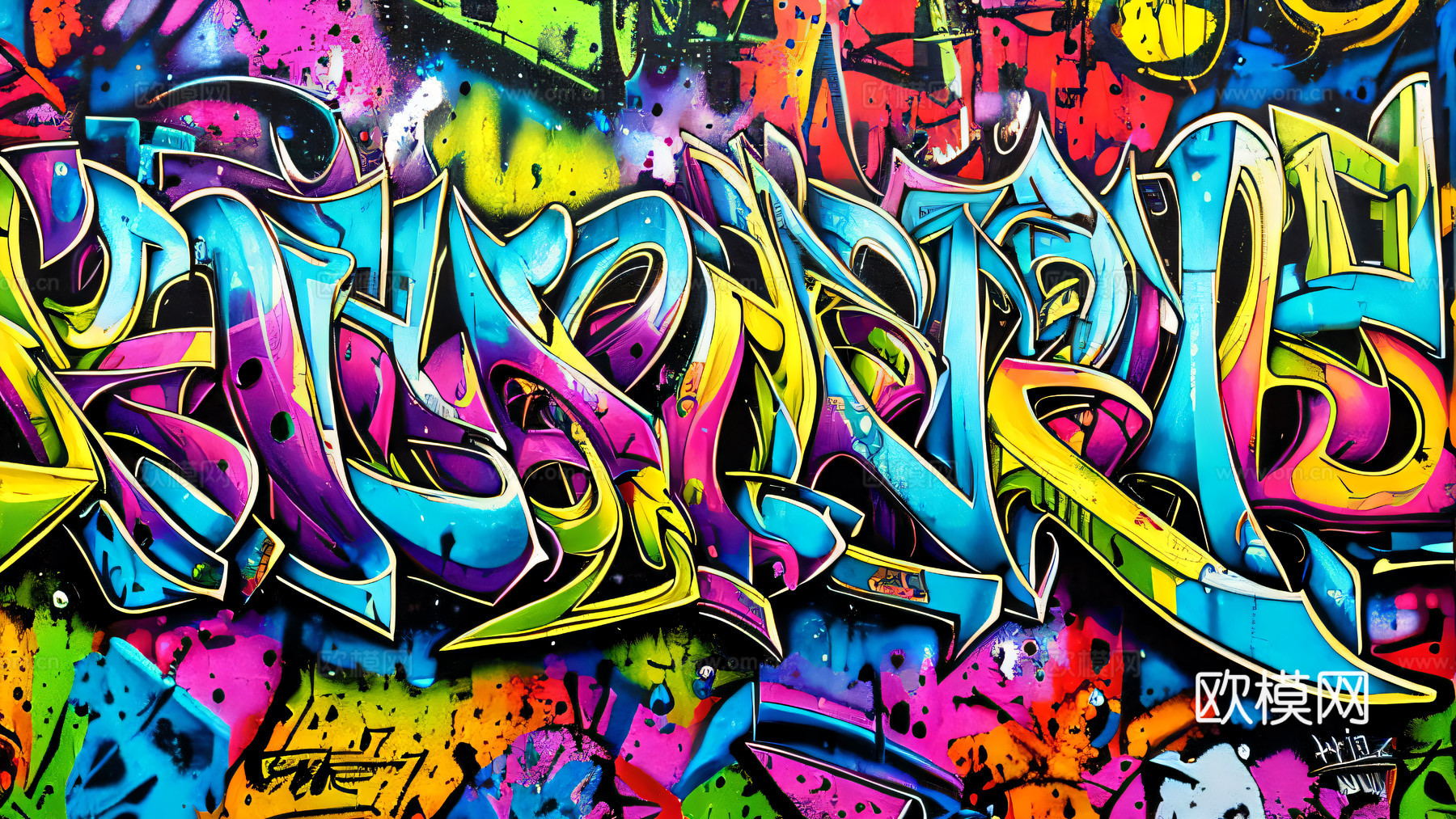 街头涂鸦绘画喷漆墙绘96