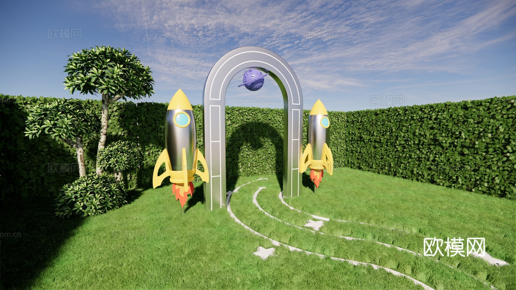 科技美陈打卡 星空美陈打卡 公园美陈打卡 星际美陈打卡su模型