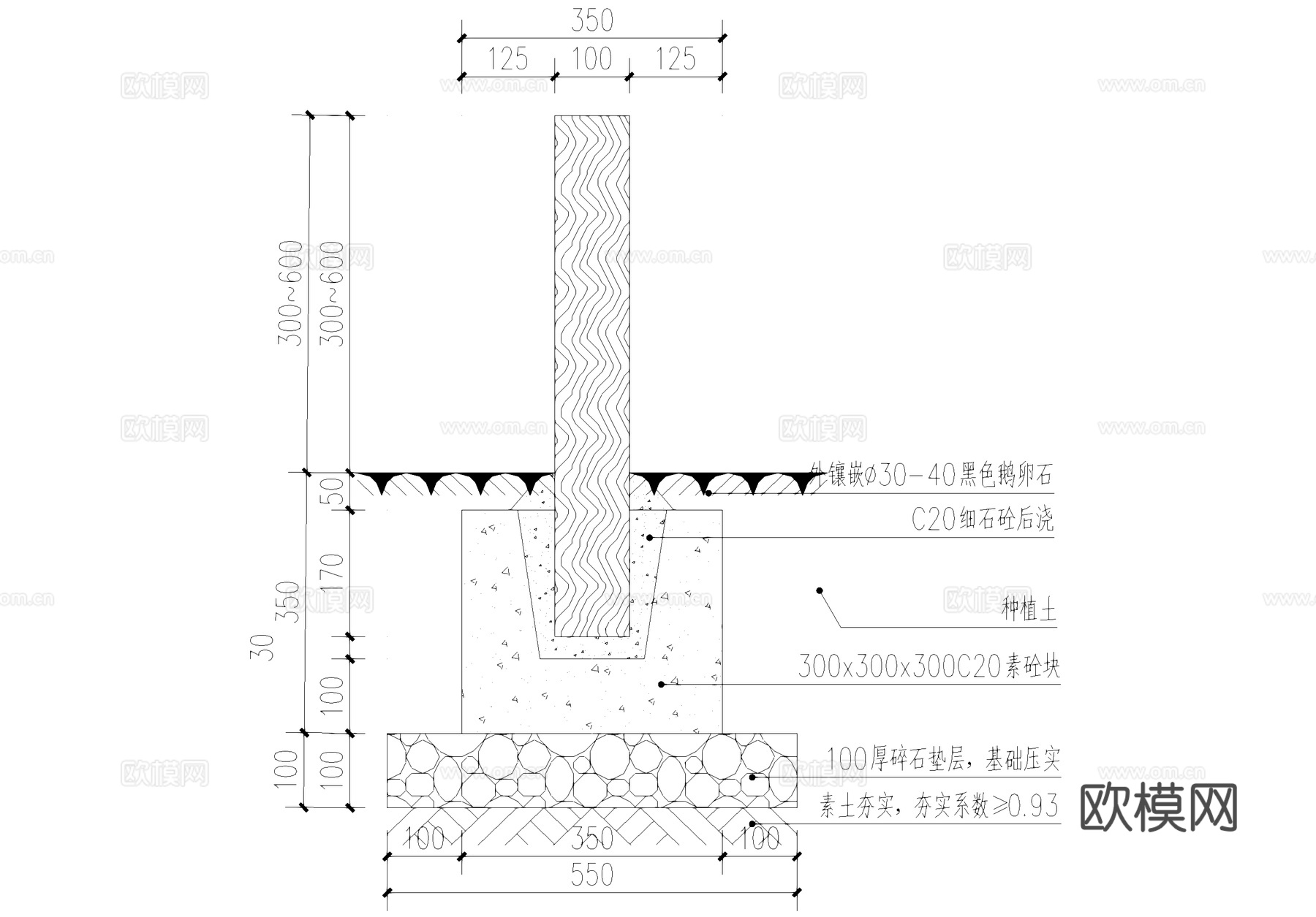菜园圆木桩篱笆围栏围挡栏杆CAD施工图cad施工图