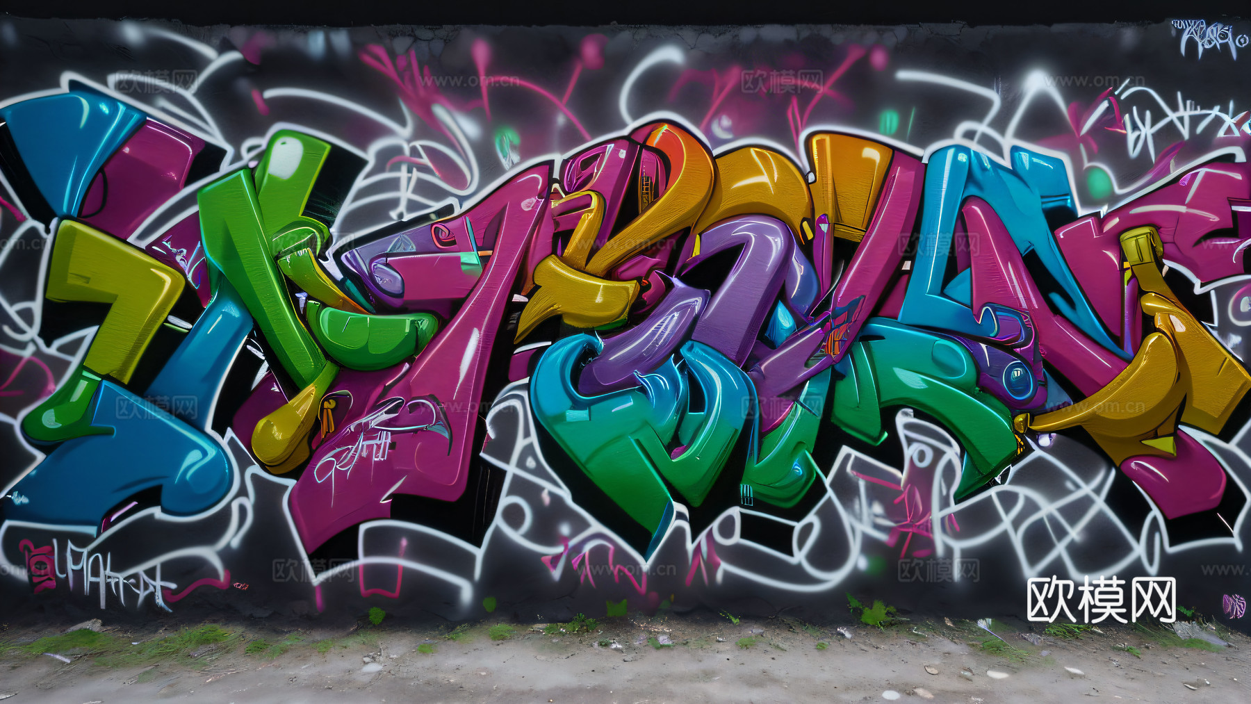 街头涂鸦绘画喷漆墙绘81