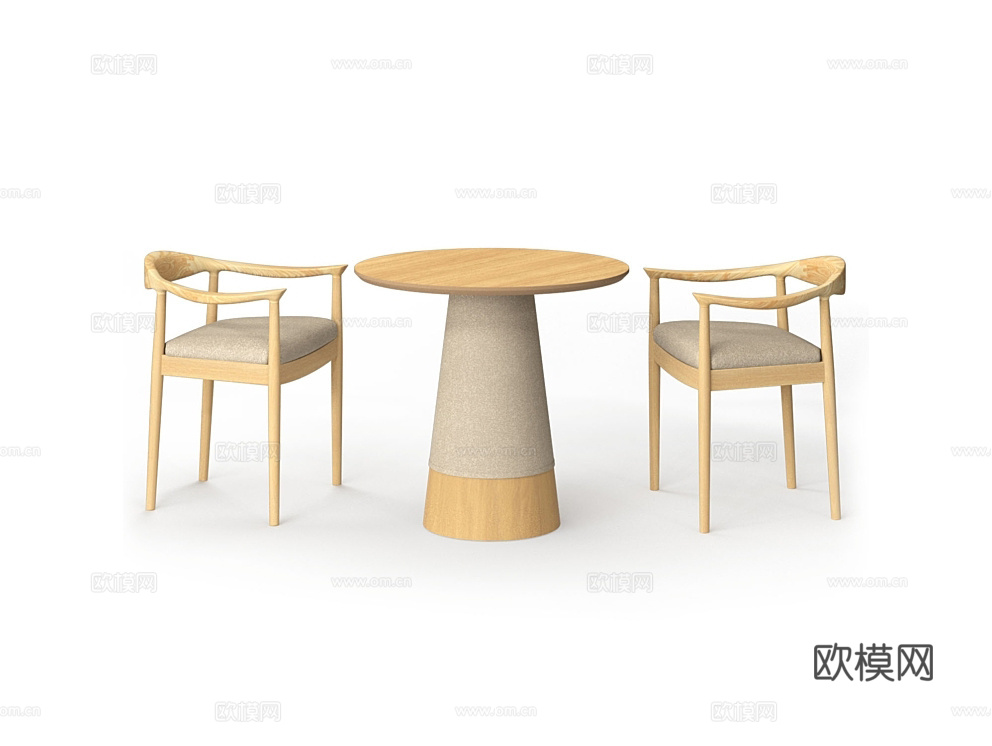 MANO FACTORY 原木风餐桌椅3d模型下载（渲染图5）