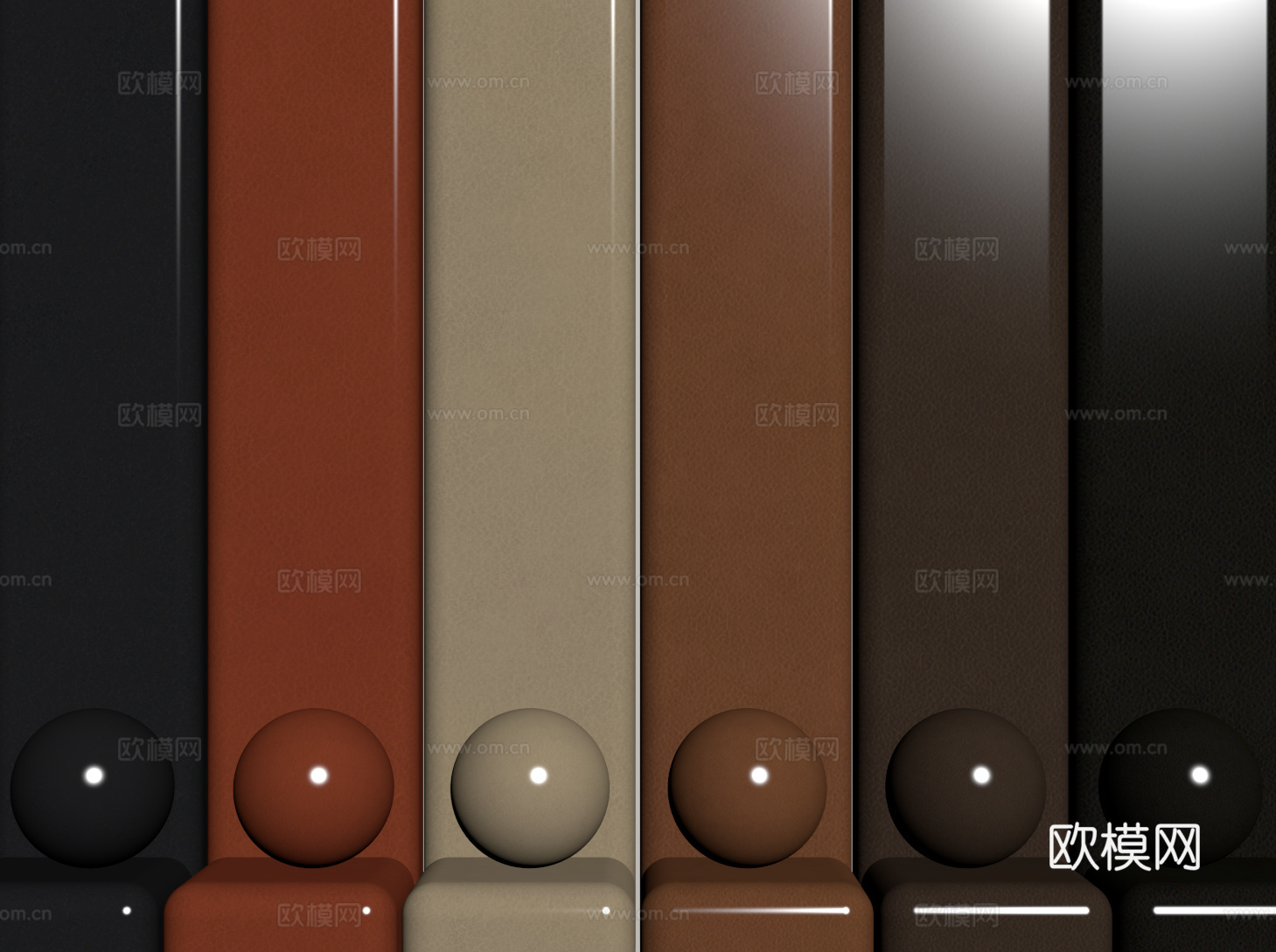 现代皮革 PBR皮革 人造皮su模型