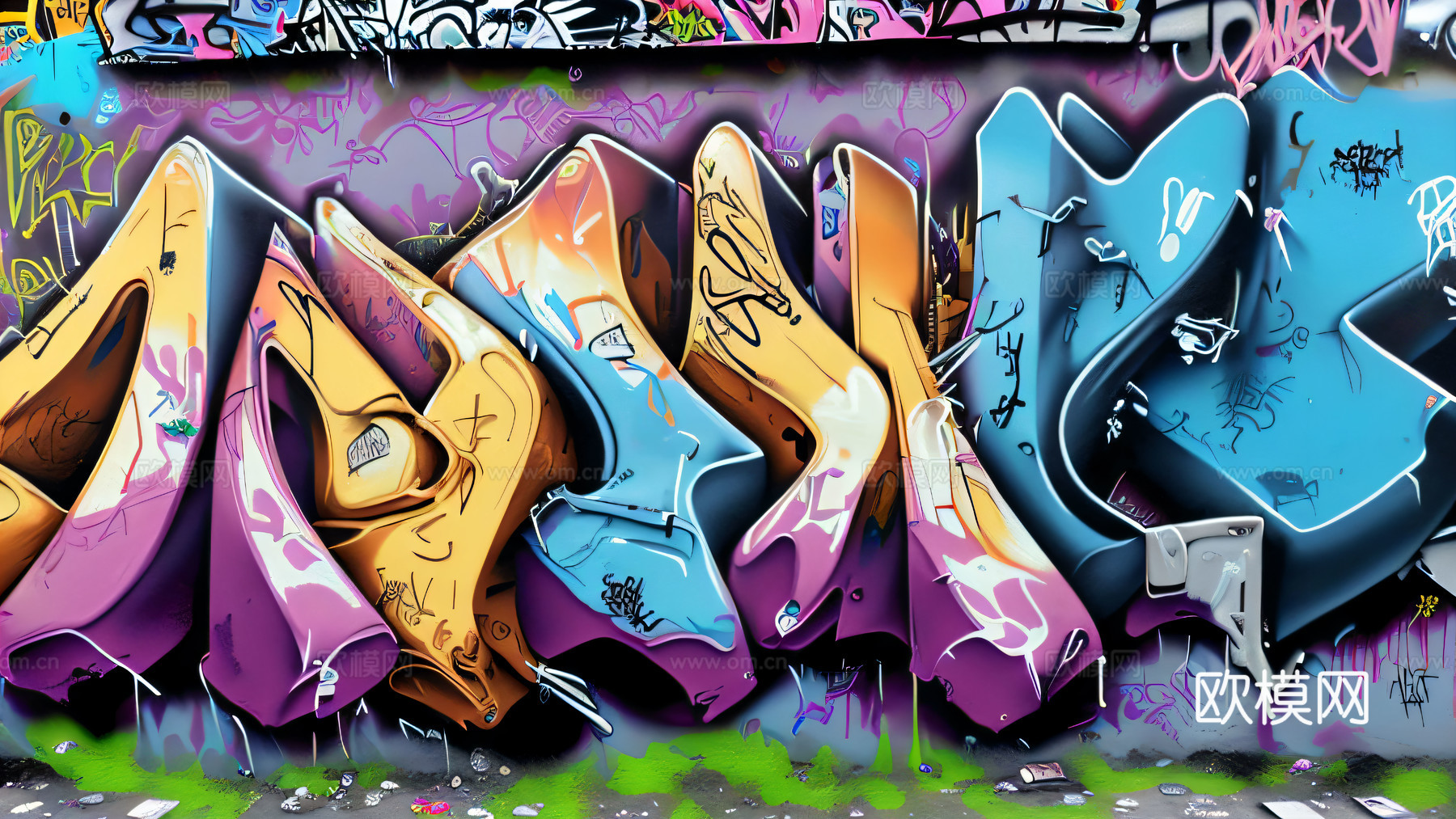 街头涂鸦绘画喷漆墙绘30下载