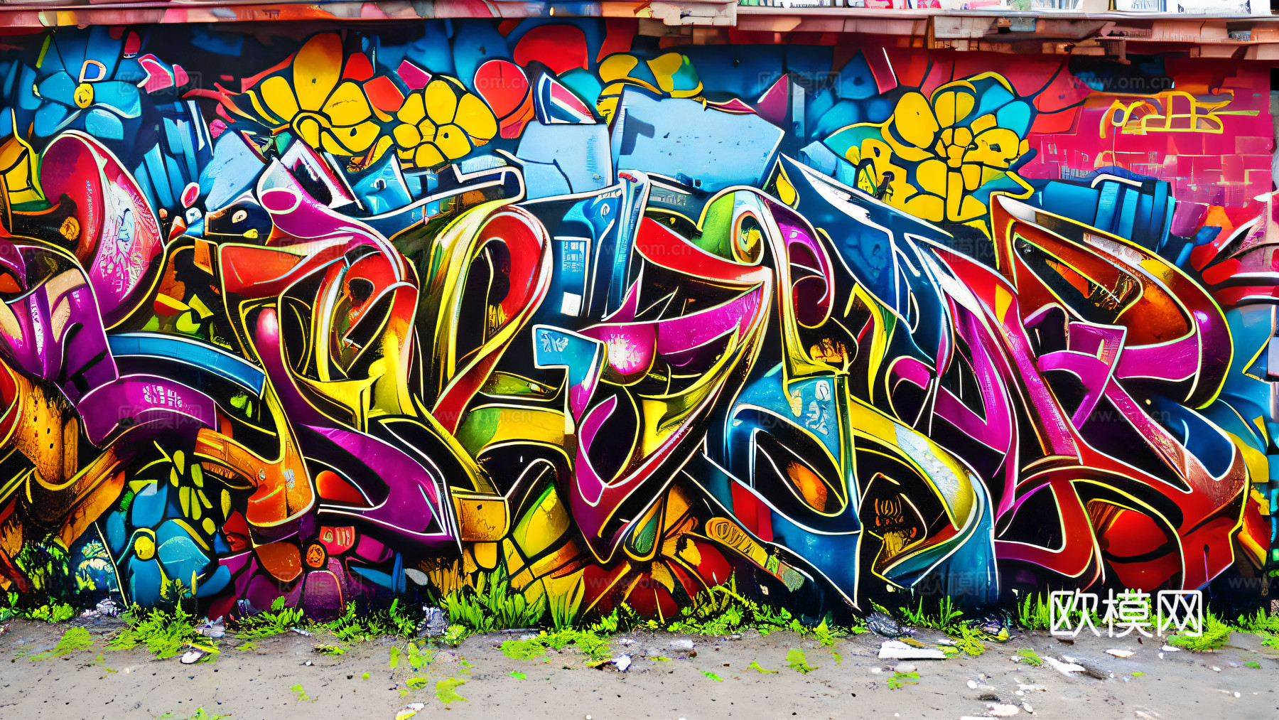 街头涂鸦绘画喷漆墙绘28