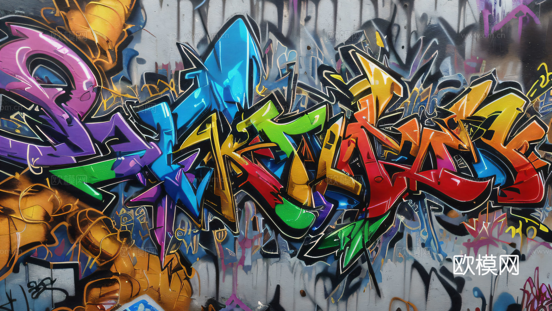 街头涂鸦绘画喷漆墙绘76