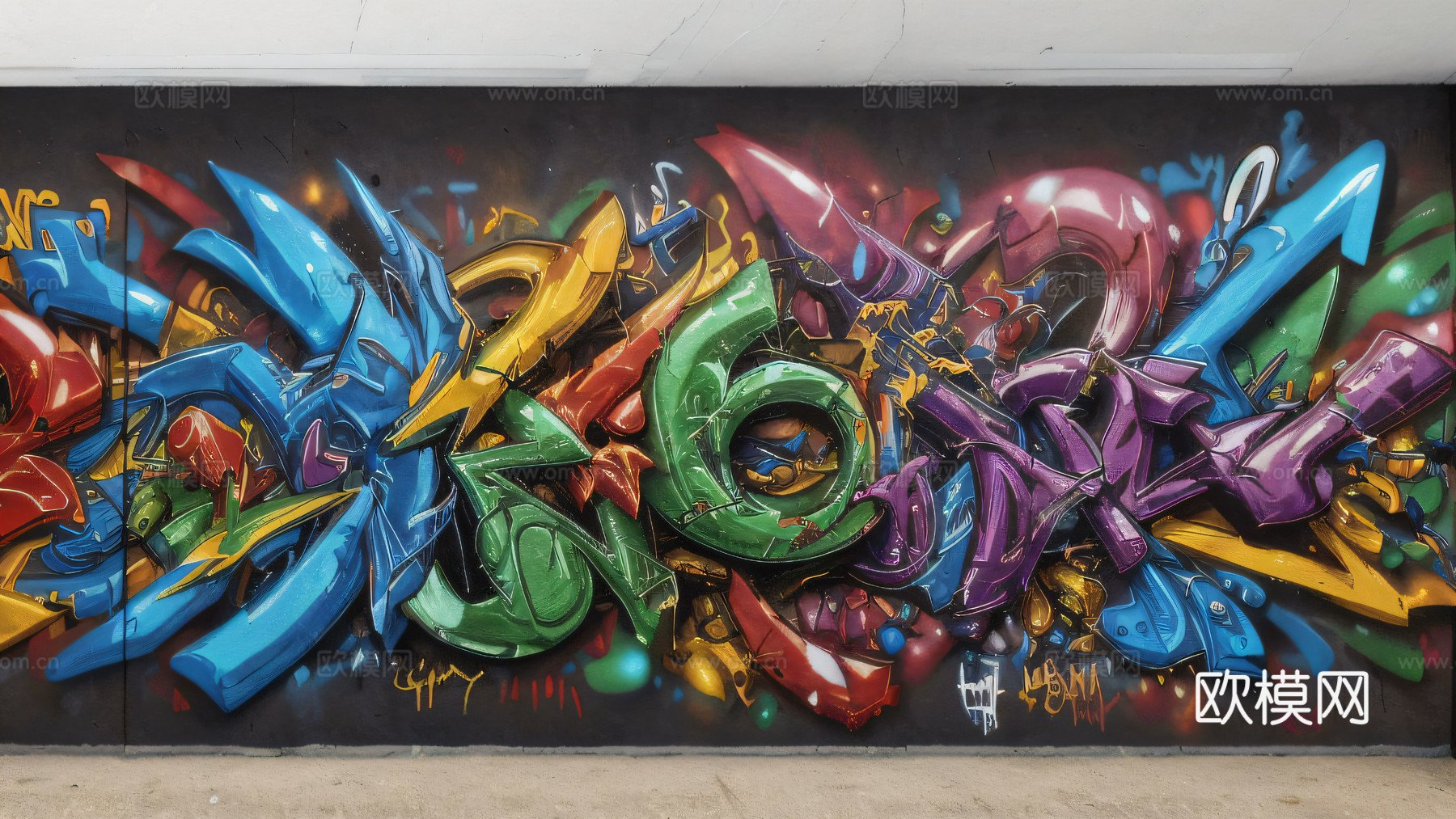 街头涂鸦绘画喷漆墙绘236