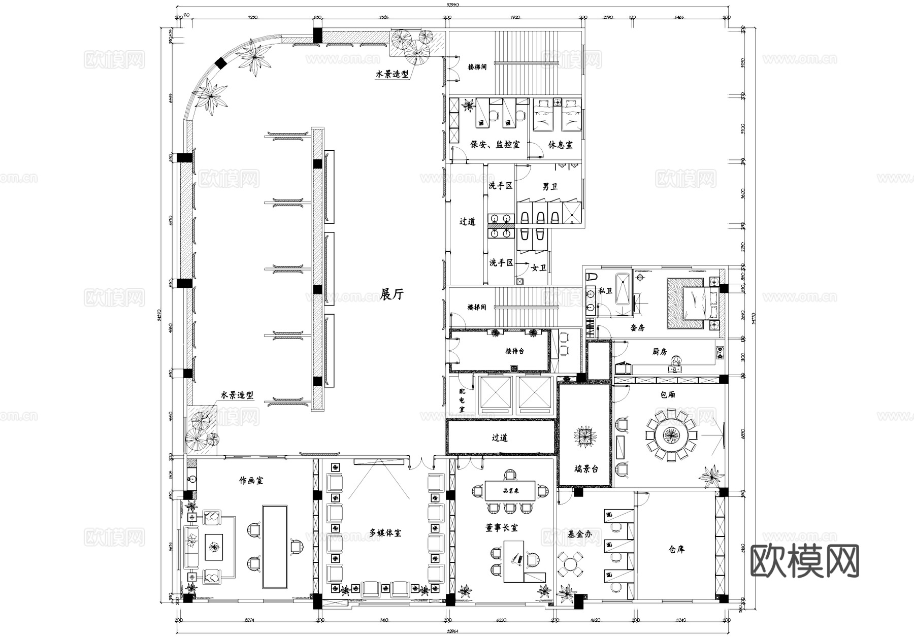 文化展厅平面图cad施工图