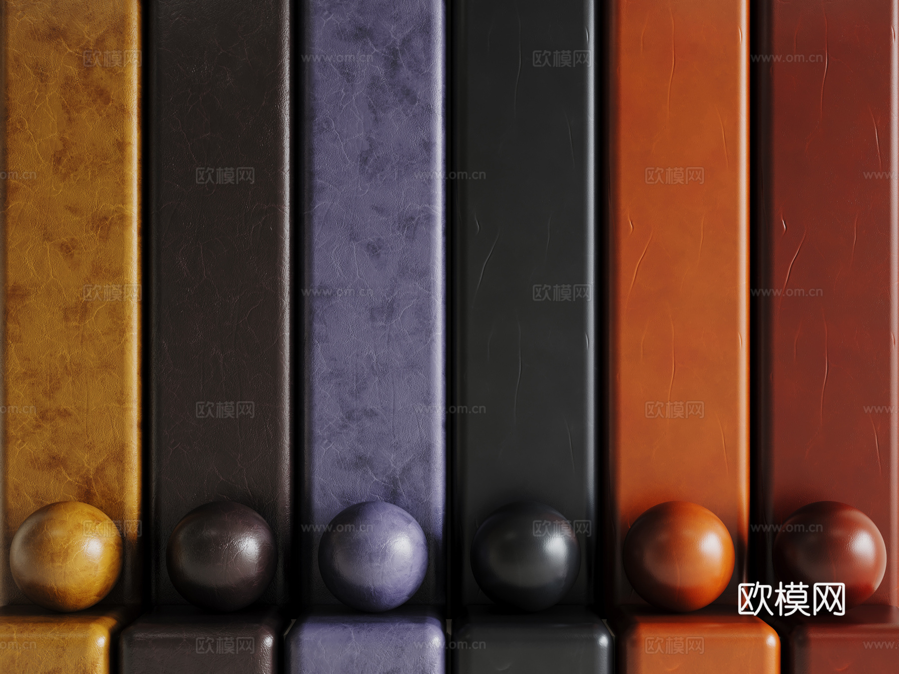 现代皮革 PBR皮革 人造皮su模型