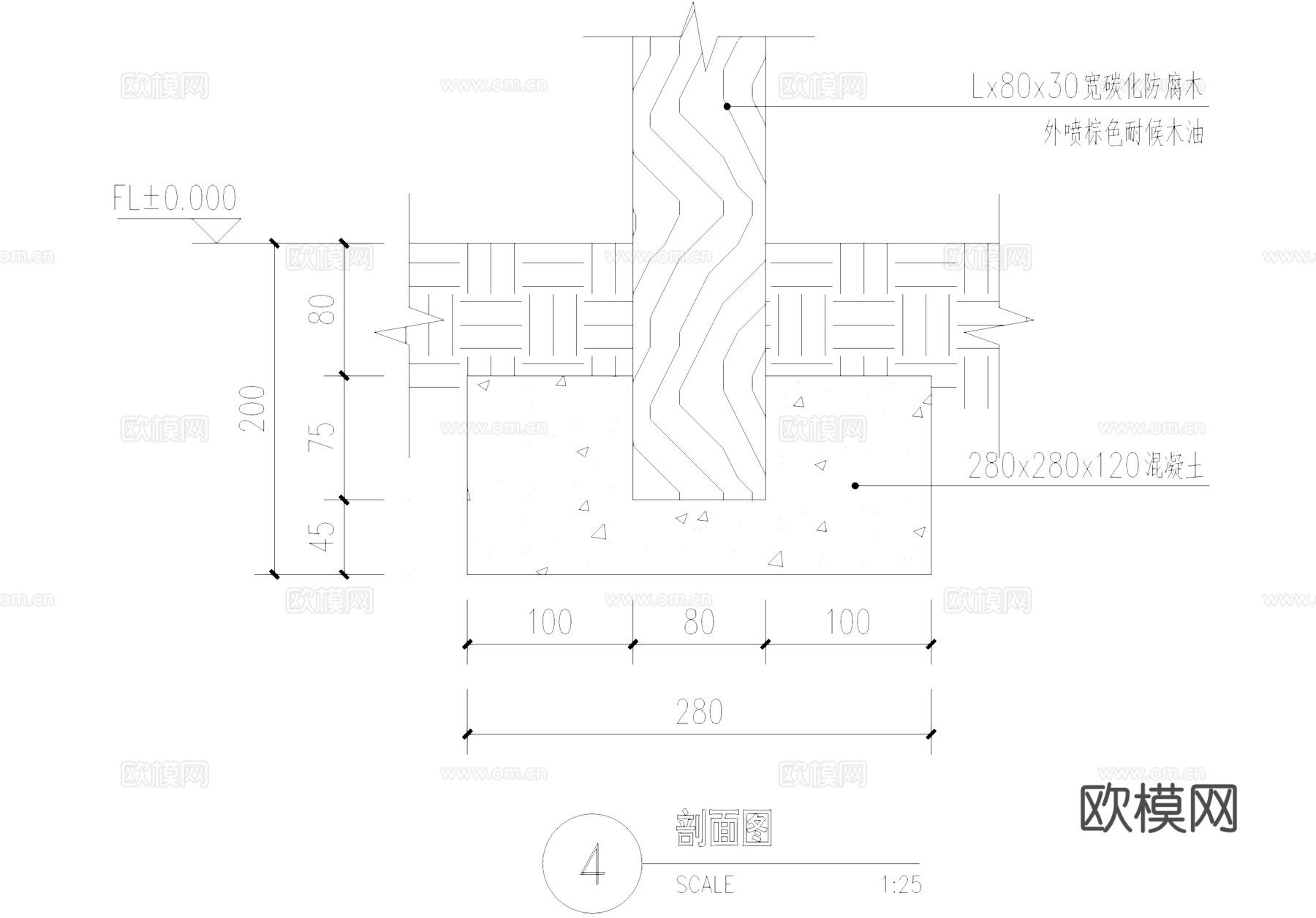 木栅栏菜地菜园围栏围挡CAD施工图cad施工图cad施工图