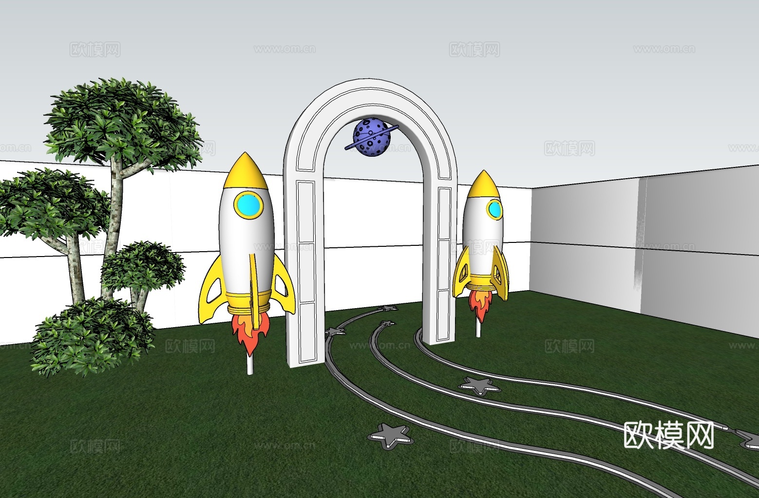 科技美陈打卡 星空美陈打卡 公园美陈打卡 星际美陈打卡su模型