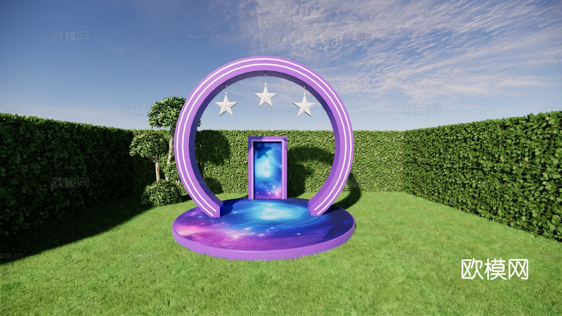 科技美陈打卡 星空美陈打卡 公园美陈打卡su模型