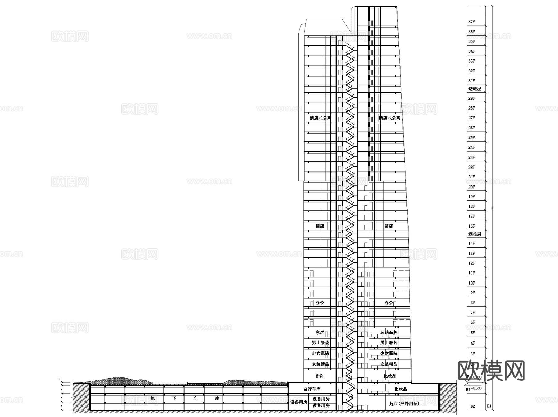 南京清江广场商业综合体建筑CAD施工图+文本+SUcad施工图