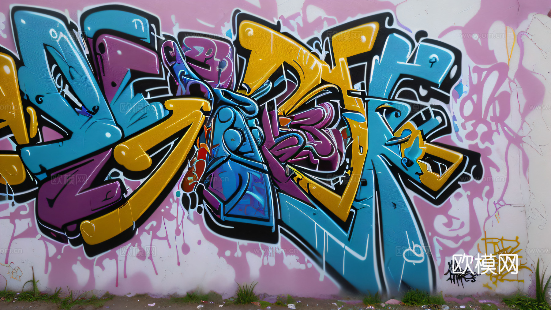 街头涂鸦绘画喷漆墙绘94