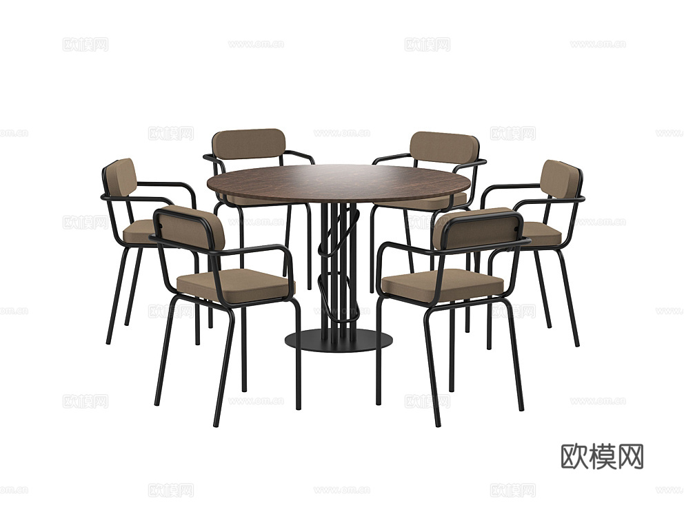 Stylistolrf 六人餐桌3d模型下载（渲染图1）