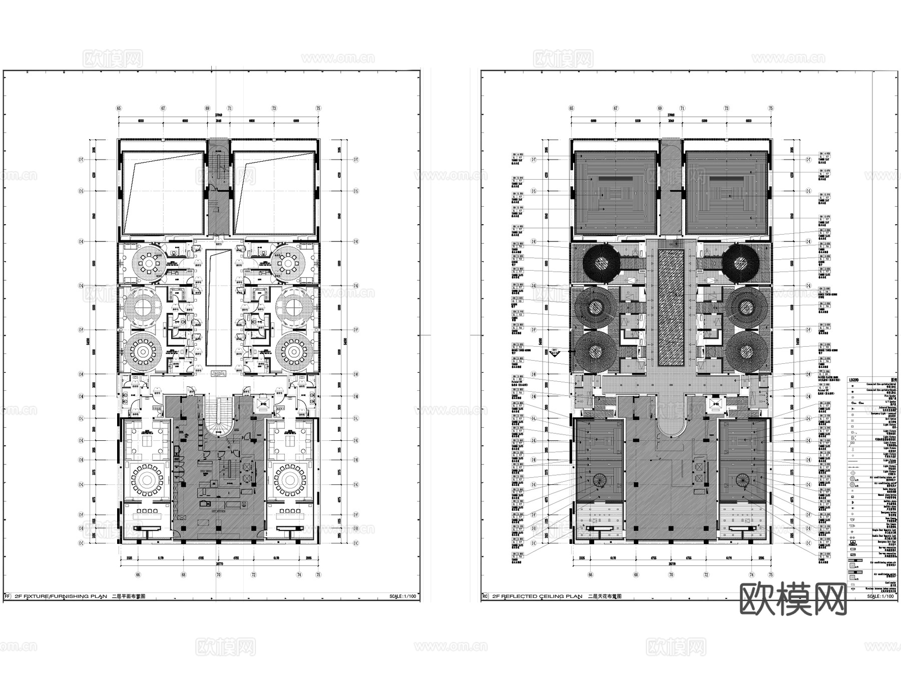 恒禾五缘湾璞尚酒店中餐厅室内装饰CAD施工图整套cad施工图