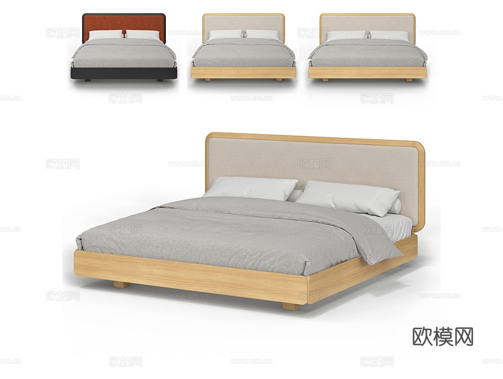 MANO FACTORY 双人床3d模型下载（渲染图2）